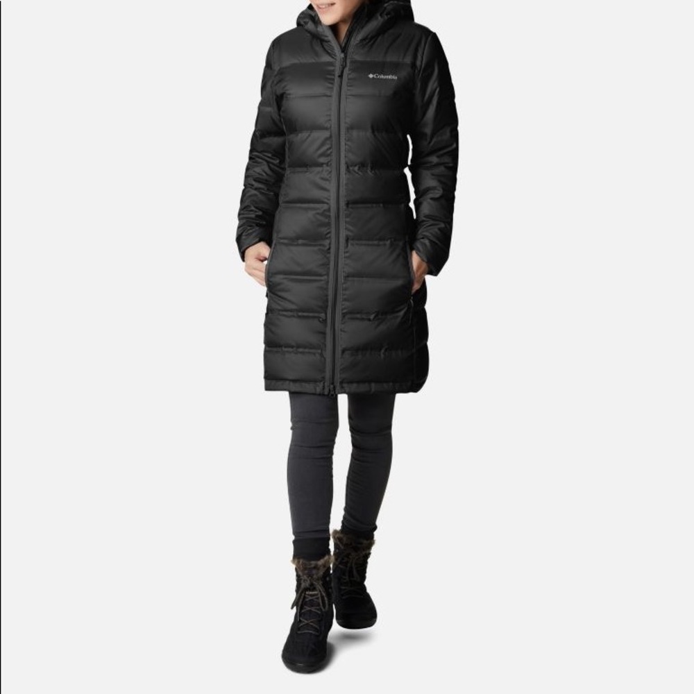 Columbia Women's Long Puffer Coat in Black
